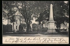 Ansichtskarte Jever, Partie beim Schlosser-Denkmal 1905 