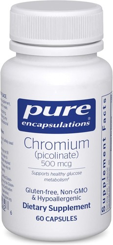 Pure Encapsulations Chromium (Picolinate) 500 mcg - for 60 Count (Pack of 1)