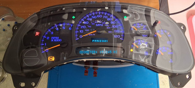   03-04 Silverado Sierra Tahoe Yukon Speedometer Instrument Cluster Blue