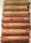 Lot 7 1951 D Lincoln Cent Uncirculated Rolls Original AntiTarnish 54PDS Penny 1C