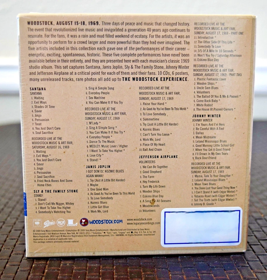 Woodstock Experience 10 CD Box, Santana, Janis Joplin, Sly + Posters, SEALED - Image 2 of 4