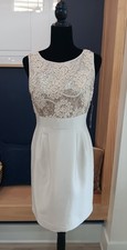 Tahari Arthur S Levine Sz 4 dress , ivory white with gold and sequins.$138NWT