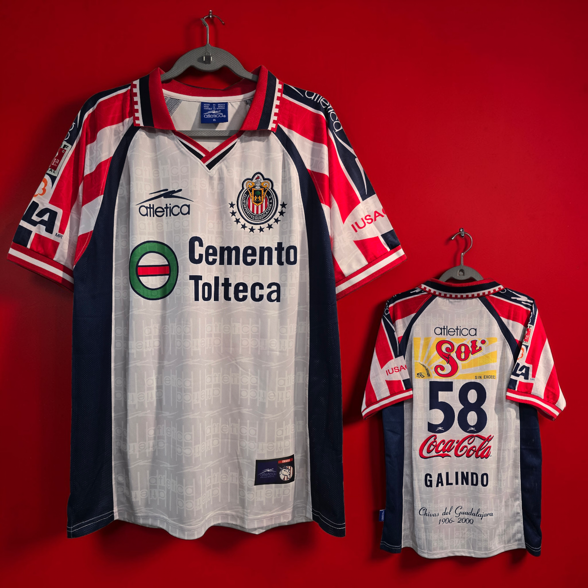 Chivas Guadalajara Away White 99 /00 Atletica GALINDO # 58 - 2XL