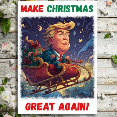 President Donald Trump Christmas CARD For Him Her Man Woman Friend XMAS LARGE A5