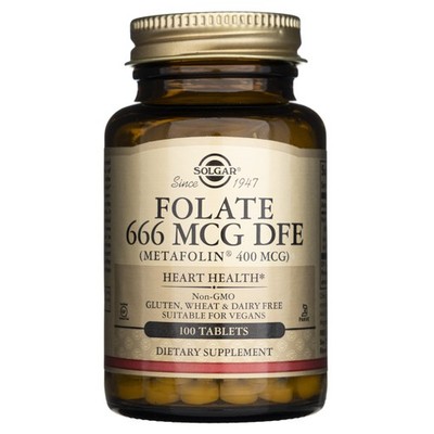 Solgar Folat 666 mcg DFE (Metafolin  400 mcg) - 100 Tabletten
