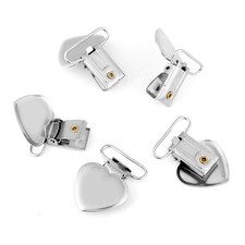 10 Pcs Metal Heart Shape Insert Pacifier Holder Suspender Clips For Home Craft´