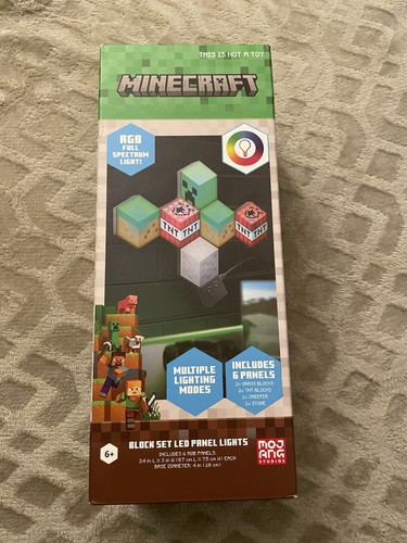 NEW Minecraft MOB and Blocks LED RGB Panel Set of 6 LED Panel Lights ...