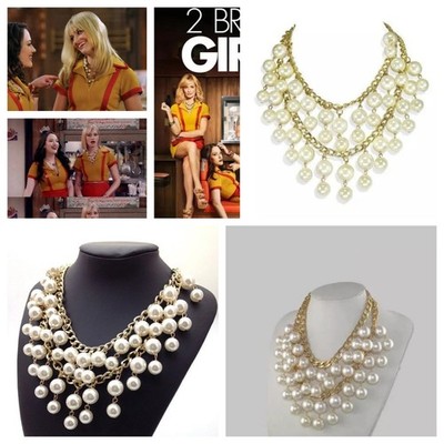Broke Girls 2 Caroline Cosplay Pearl Necklace Valentine's Day Pendant Halloween