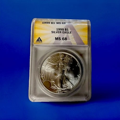 1995 $1 American Silver Eagle ANACS MS68 Better Date Coin