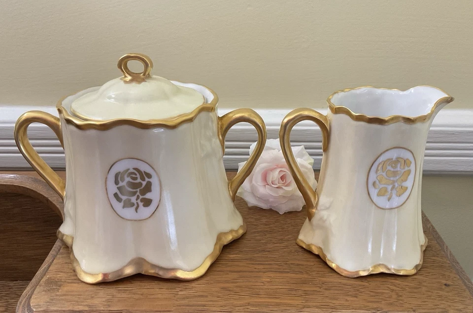 Hecho en Alemania Hustschenreuther “MSM 1929” Rosas de Oro Amarillo Azúcar y Crema Foto 3 de 4