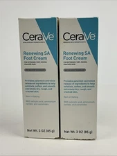 Lot Of  2 CERAVE SA RENEWING FOOT CREAM 88ML 3 Oz Fragrance Free For Dry Cracked