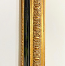 Custom Cut 12" x 16" frame in 2.5" Wide Ornate Black Gold Moulding