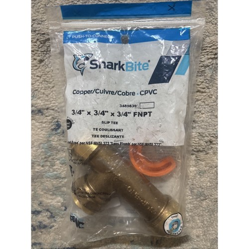 SharkBite 3/4" X 3/4" X 3/4" Slip Tee FNPT Lead Free Copper Fitting U3016LFTZC