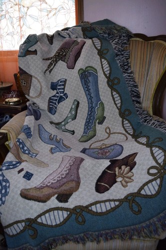 Tapestry Wall Hanging Blanket Purses Heels Boots Shoes Victorian Princess Makeup