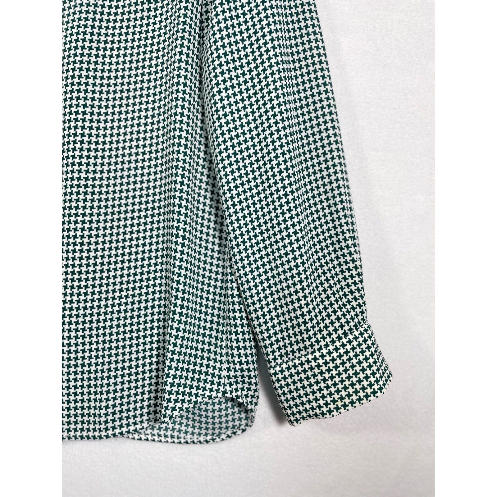 Talbots Houndstooth Blouse Button Down Long Sleev… - image 2