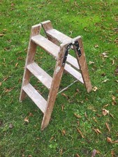 alte Holzleiter Bockleiter Klappleiter Blumenampel Blumenleiter