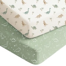 Muslin Crib Sheets for Boys, Soft Cotton Neutral Baby Sheets for Standard Cri...