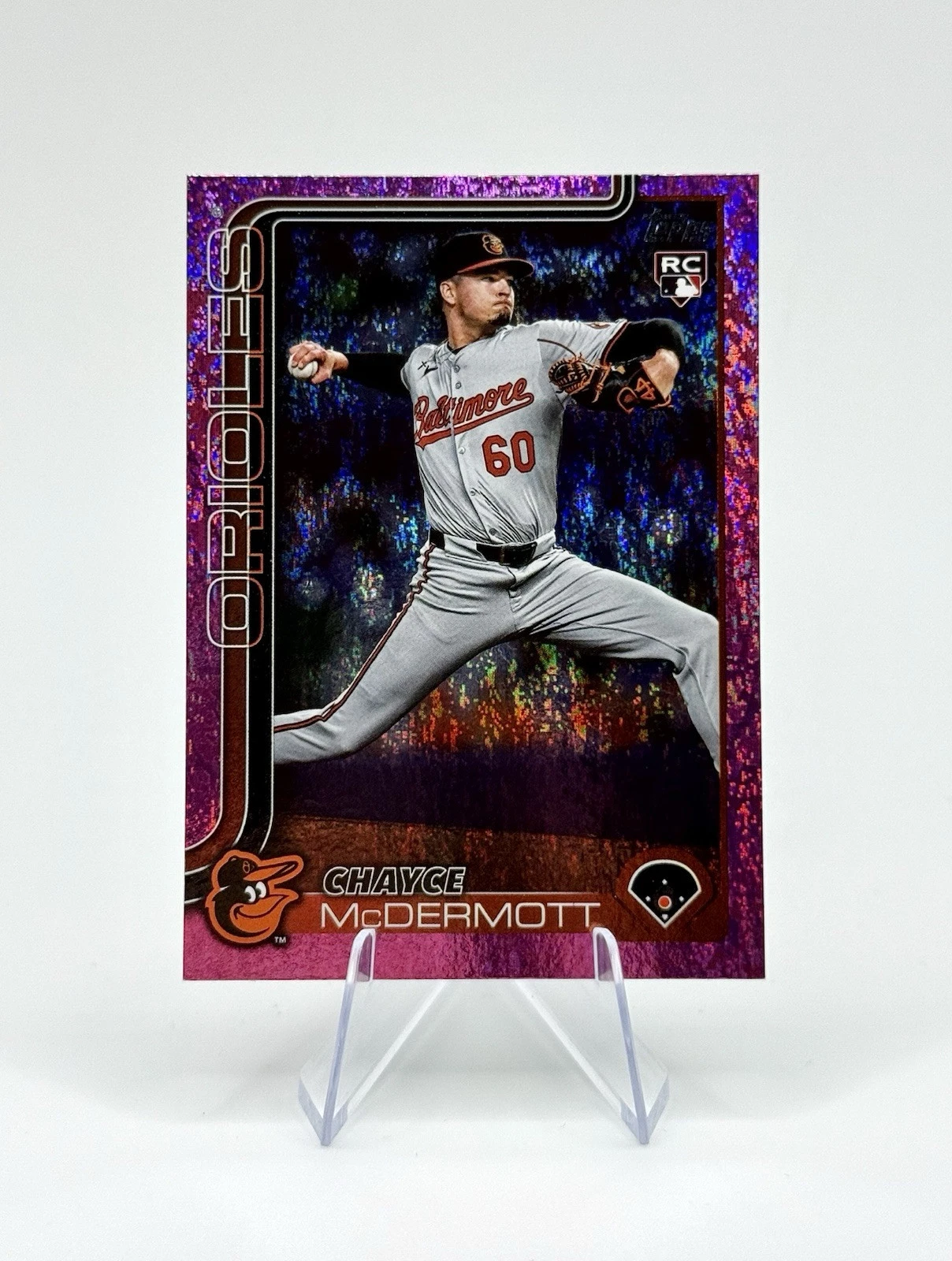 2025 Topps Series 1 Chayce McDermott RC Pink Holo Foil #32 Baltimore Orioles