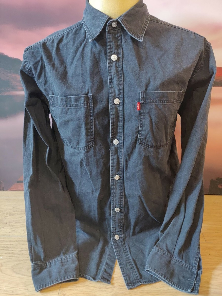 Levi's Denim Shirt Men's Medium Charcoal Colour Vintage Heavy
