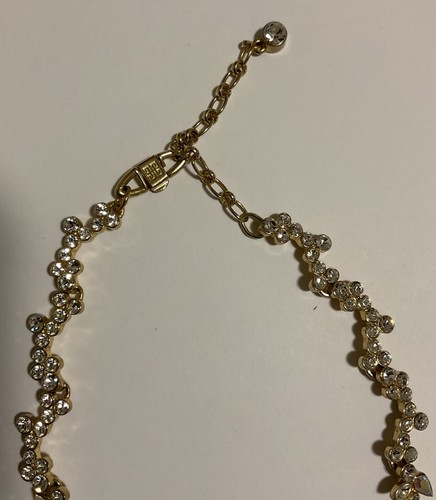 GIVENCHY Gold Tone AB Crystal Rhinestones Statement Necklace Vintage - Picture 4 of 7
