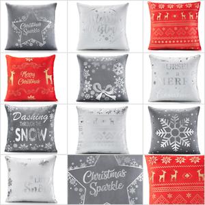 silver christmas pillows