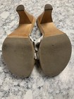 Womens/jrs wooden bottom white leather Mia Slides Size 7 — photo 3