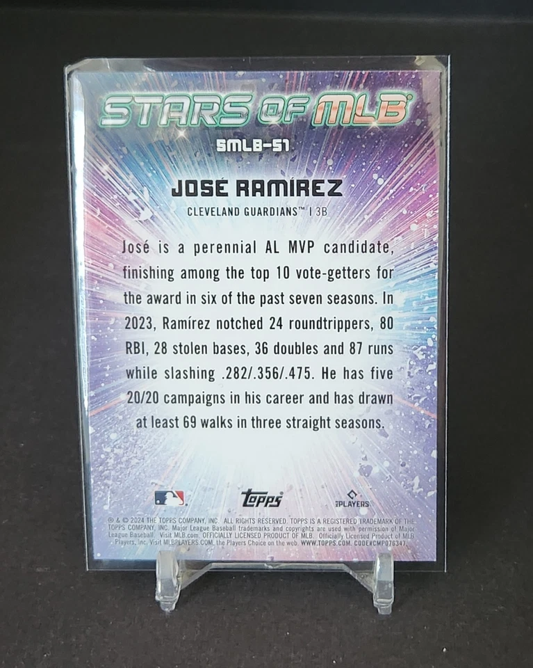 2024 Topps Series 2 Stars Of MLB #SMLB-51 Jose Ramirez Guardians - Image 2 of 2