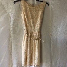Ann Taylor LOFT Women’s Size 2 Cocktail Lace A-Line Beige Dress Sleeveless Wa