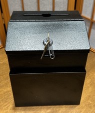 Suggestion Box Metal Donation Key Check Drop ...
