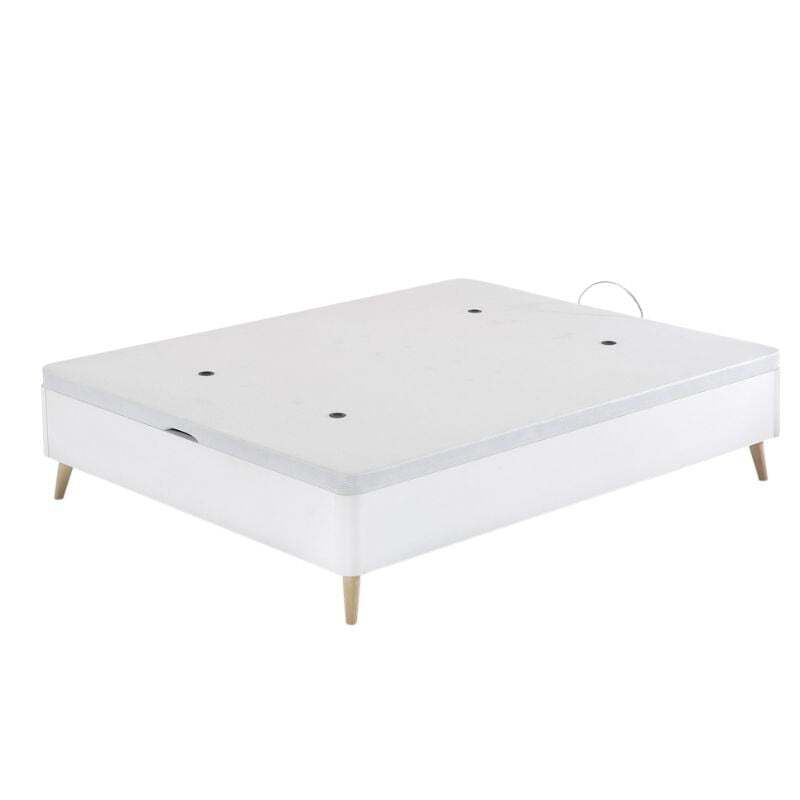 Canapé nórdico patas inclinadas blanco dormitorio 135x190 cm