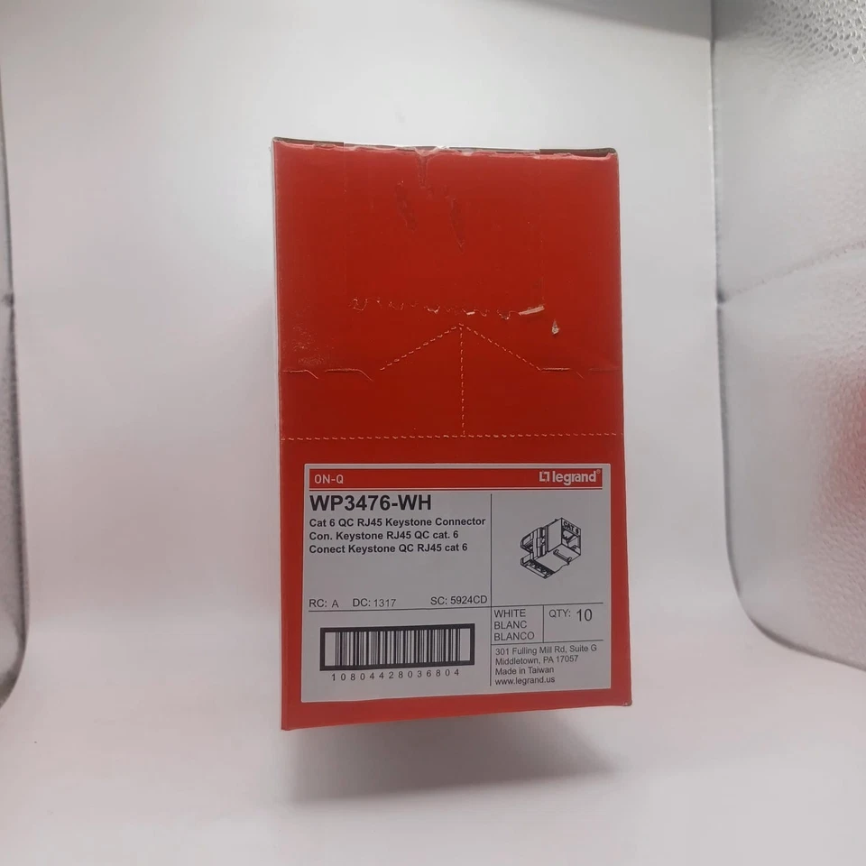 Корпус из 10 разъемов Legrand ON-Q WP3476-WH Cat6 QC RJ45 Keystone (белый) - Изображение 2 из 4