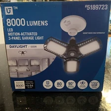 8000 Lumens,LED,Motion-Activated,3-Panel Garage Light,Detects movement 28FT away