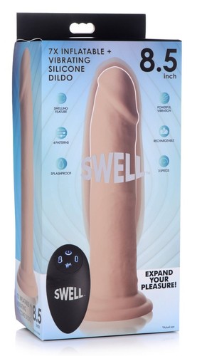 7X Inflatable & Vibrating Remote Silicone Dildo 8 Inch Rechargeable Realistic Wh - Picture 3 of 15
