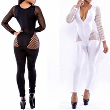 Deep V-Neck Women Jumpsuits Bodycon Dress Clubwear Party Mini Dress Costume US6