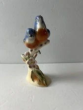 Clay Sketches Ceramic Blue Bird Of Happiness Calif. Pottery Vase 