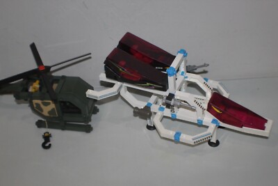 Fisher Price CONSTRUX Exploration Set & Chopper Nice Shape Some Figures 1984