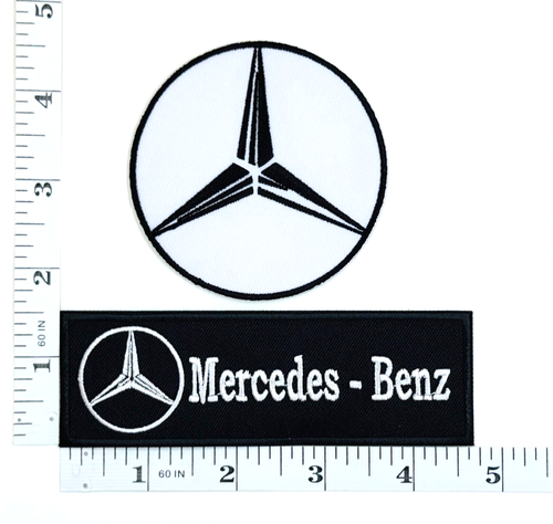 Embroidered 2-Patch Set - Black & White - Iron-on - Mercedes-Benz