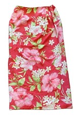 NWT Beautiful New Talbots Pink Floral Hibiscus Silk Faux Wrap Maxi Skirt Size 8