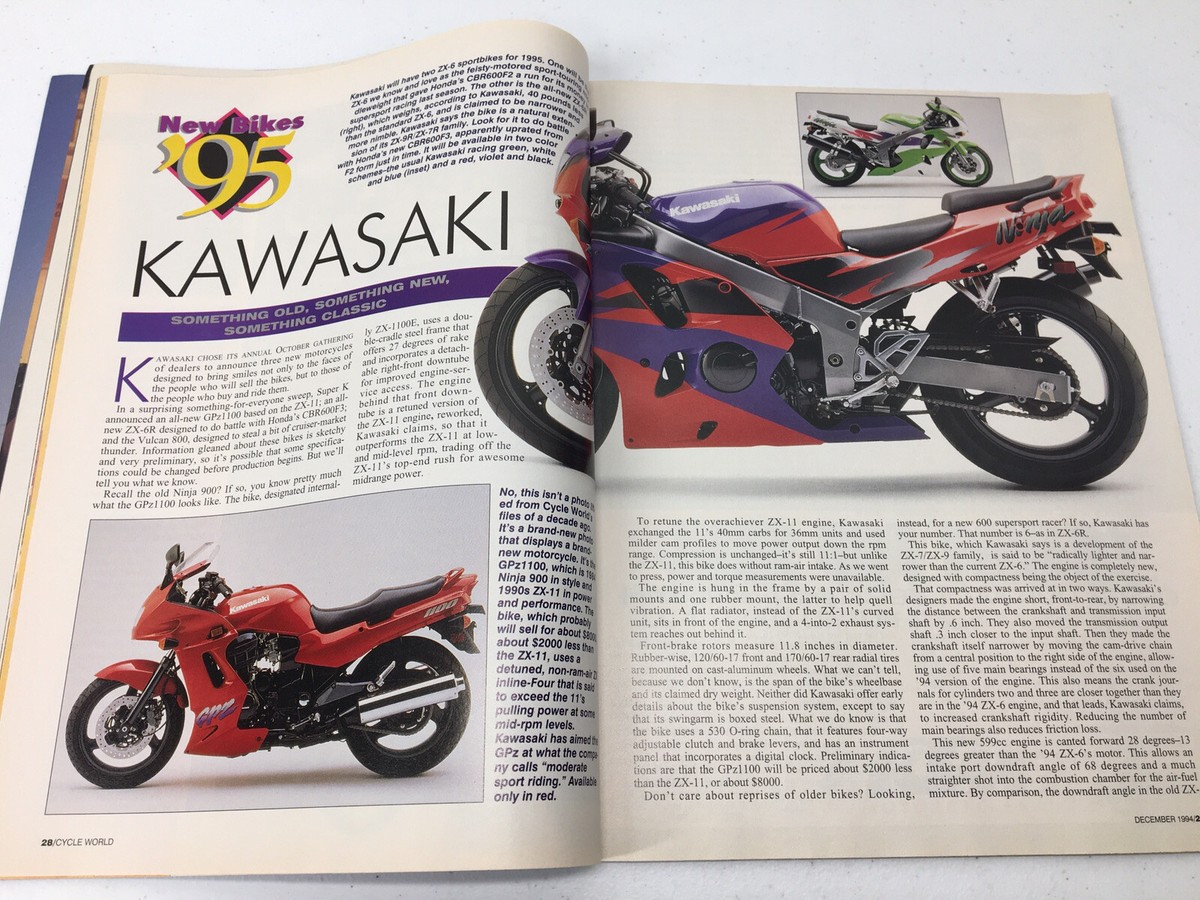 Cycle World Magazine December 1994 Suzuki Bandit 600 Honda