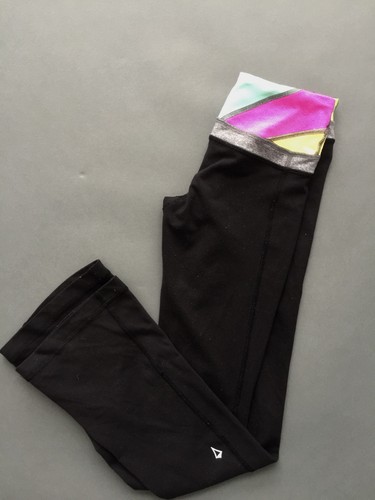 IVIVVA by LULULEMON BLACK PANTS WITH MULTICOLOR WAIST BAND SIZE 8 - Picture 5 of 5