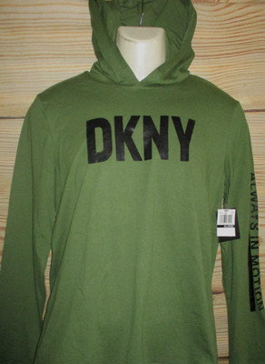 YOUTH BOYS DKNY GREEN HOODIE LONG SLEEVE T-SHIRT SIZE XL (18/20)
