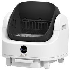 PawHut Lettiera Automatica Autopulente Aperta con Sensori di Sicurezza Bianco