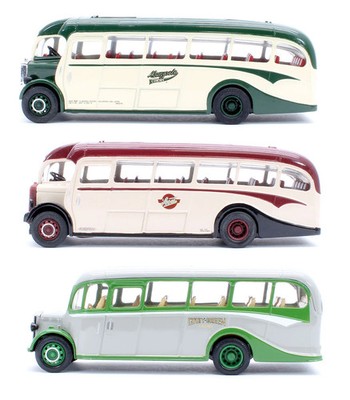 CORGI '1:50' SCALE LOT OF 3 DUPLE/GREY GREEN/LEYLAND TIGER DIE CAST COACHES