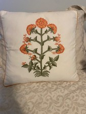 POTTERY BARN PILLOW SHAM COTTON EMBROIDERED FLORAL 18"x17"