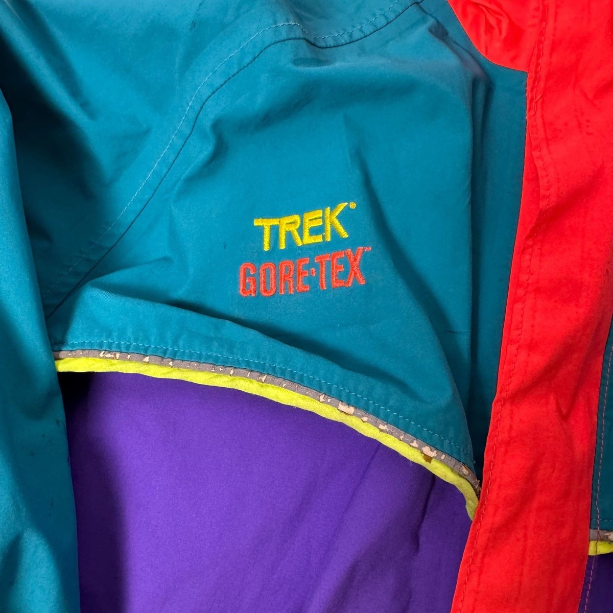 【90s☆USA製】TREK USA ウインドブレーカー GORE-TEX Vintage Trek Gore-Tex Color Block Cycling Jacket - 90s Teal Purple