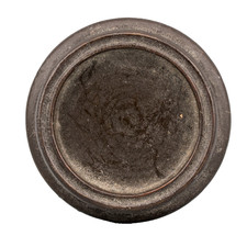 Chinese Carved Wood Stand for Vase Circle Brown Qing Late Period 19C