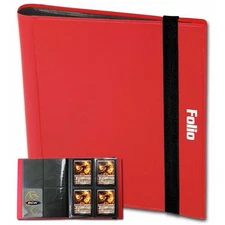 Trading Card Supplies - BCW 4-Pocket Double Pages Folio Album - RED (20 Pages)