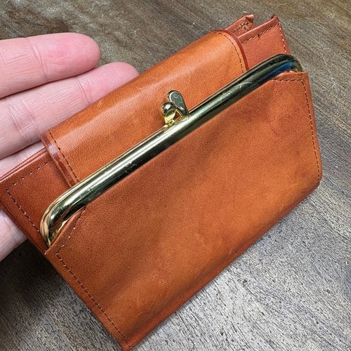 VINTAGE Amity Cowhide Leather Wallet Coin Purse Bifold Cognac Tooled - Picture 4 of 10