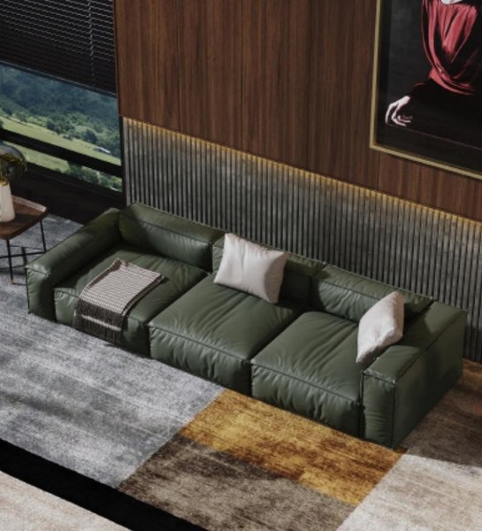 Sofa 4 Sitzer Big Xxl Couch Sofas Couchen Wohnzimmer Design Viersitzer GrüN Neu-image