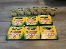 6x Crayola Broad Line Markers Classic Colors + 6x Crayons School Supplies Kids